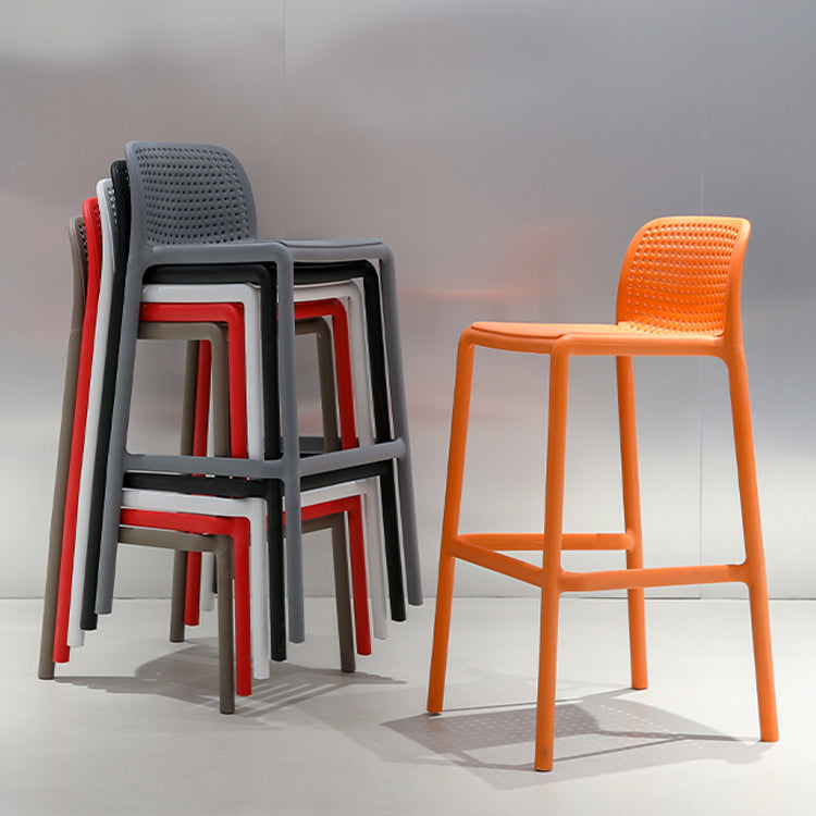 Modern Style Low Back Bar-stool Square Counter Bar Stool with Plastic Legs