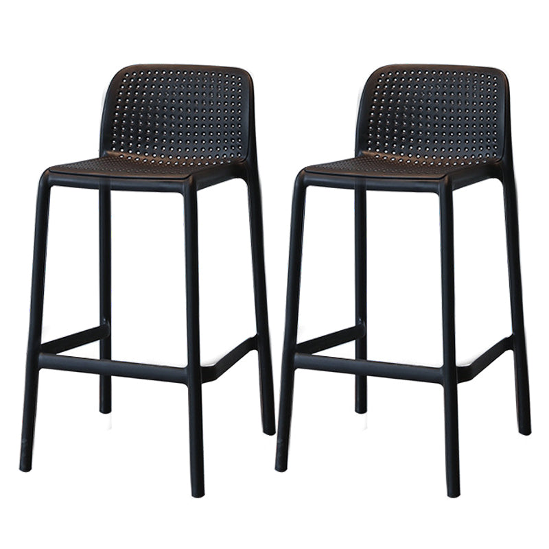 Modern Style Low Back Bar-stool Square Counter Bar Stool with Plastic Legs