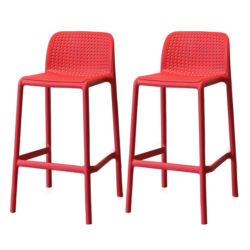 Modern Style Low Back Bar-stool Square Counter Bar Stool with Plastic Legs