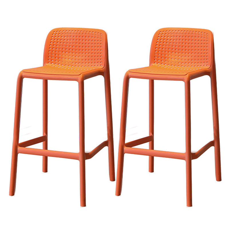 Modern Style Low Back Bar-stool Square Counter Bar Stool with Plastic Legs