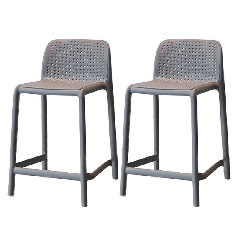 Modern Style Low Back Bar-stool Square Counter Bar Stool with Plastic Legs