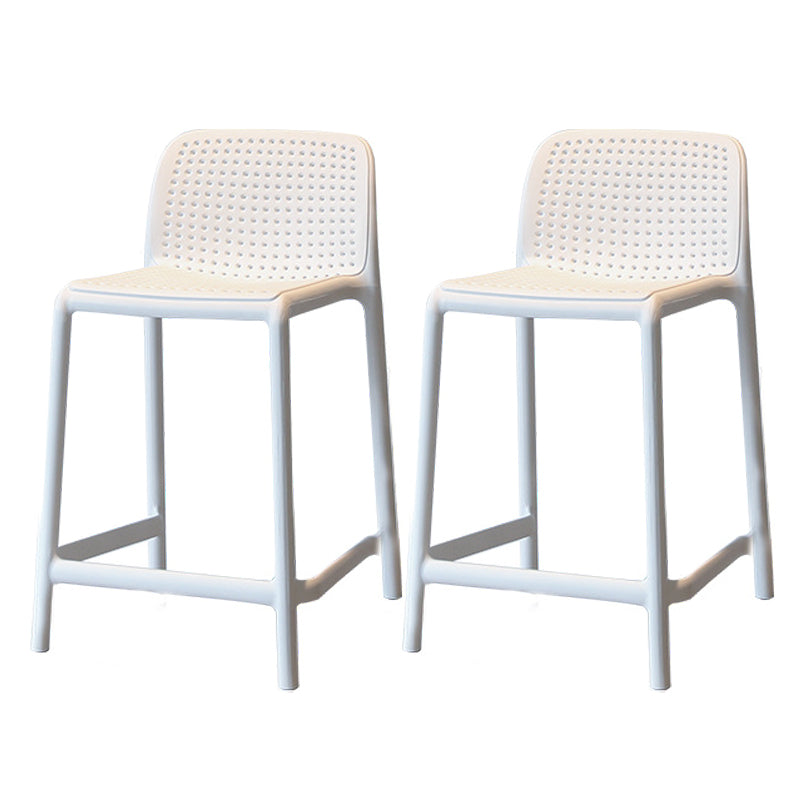 Modern Style Low Back Bar-stool Square Counter Bar Stool with Plastic Legs