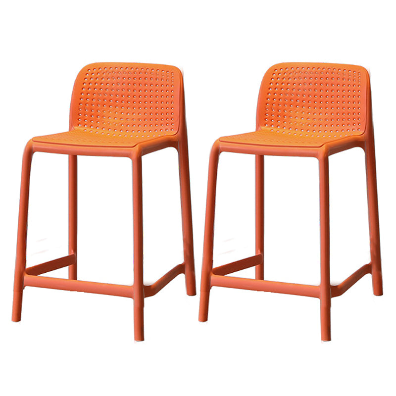 Modern Style Low Back Bar-stool Square Counter Bar Stool with Plastic Legs