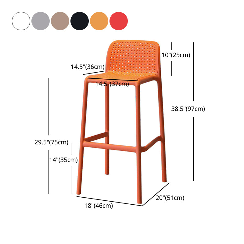 Modern Style Low Back Bar-stool Square Counter Bar Stool with Plastic Legs