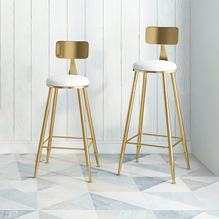 Nordic Style Upholstered Counter Height Stool Round Armless Stools