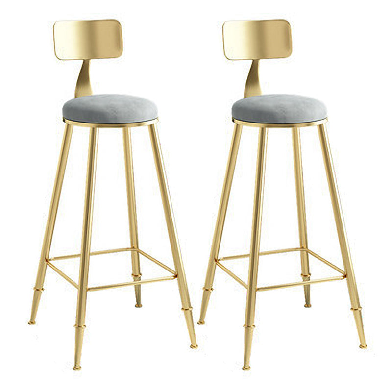 Nordic Style Upholstered Counter Height Stool Round Armless Stools