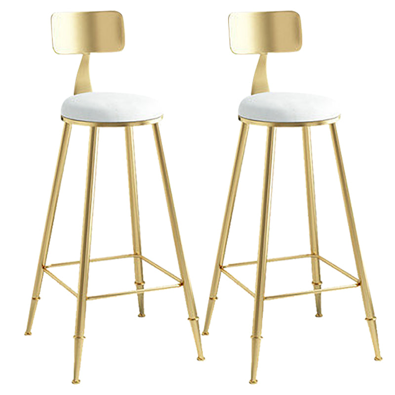 Nordic Style Upholstered Counter Height Stool Round Armless Stools