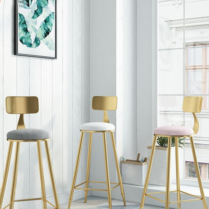 Nordic Style Upholstered Counter Height Stool Round Armless Stools