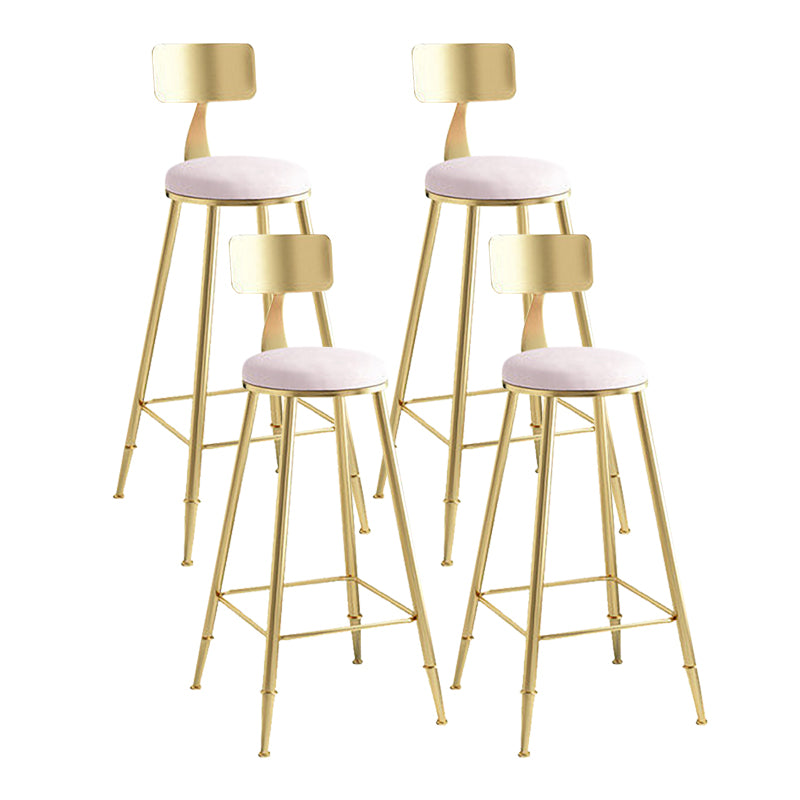 Nordic Style Upholstered Counter Height Stool Round Armless Stools