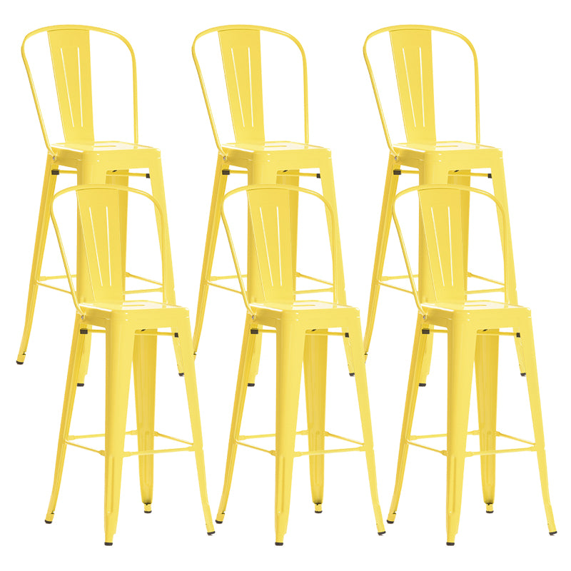 Modern Style Full Back Bar-stool Square Counter Bar Stool with Metal Legs
