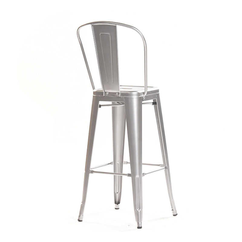 Modern Style Full Back Bar-stool Square Counter Bar Stool with Metal Legs