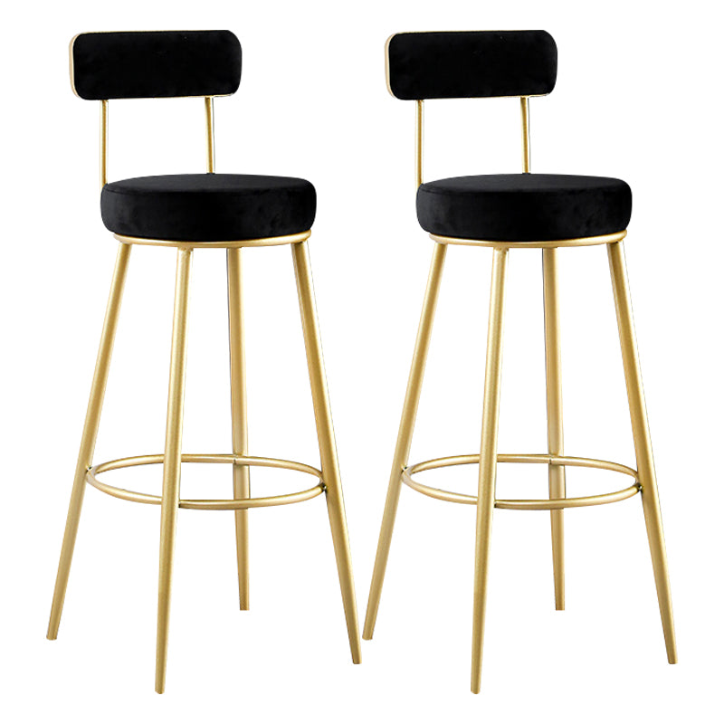 Scandinavian Round Low Back Barstools Upholstered Bar Stools