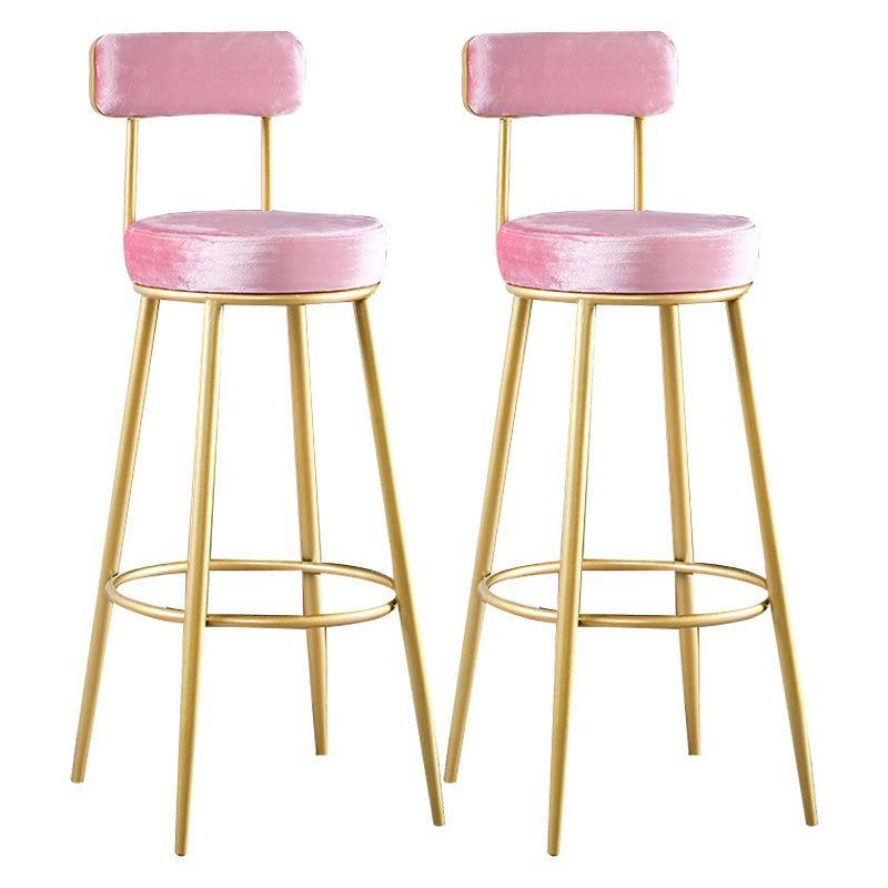 Scandinavian Round Low Back Barstools Upholstered Bar Stools