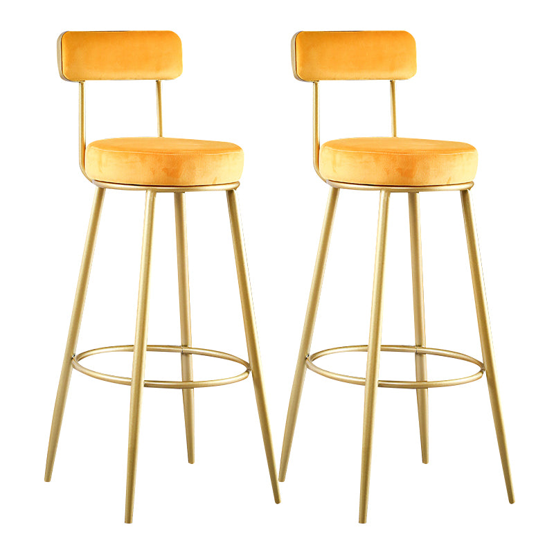 Scandinavian Round Low Back Barstools Upholstered Bar Stools