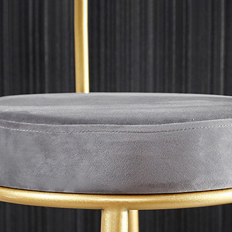 Scandinavian Round Low Back Barstools Upholstered Bar Stools