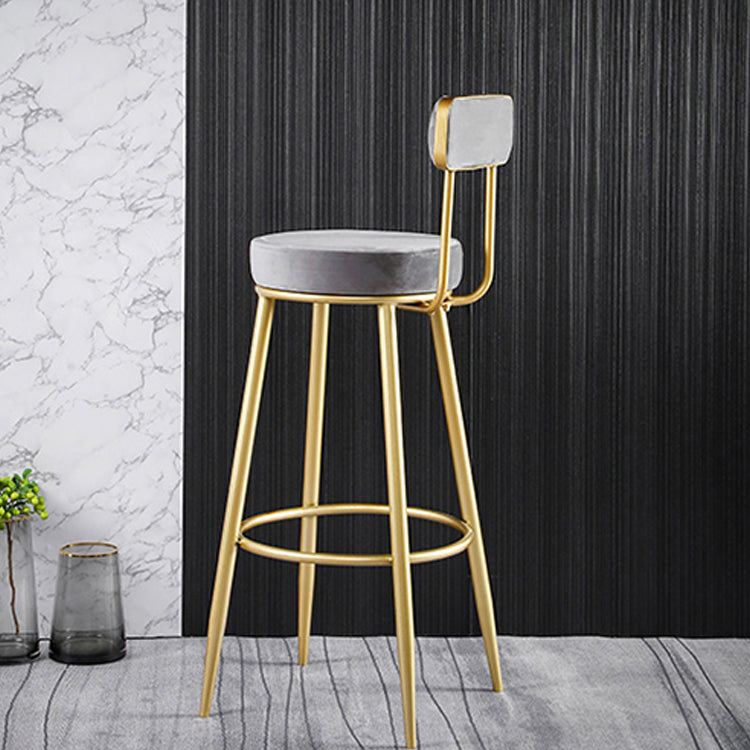 Scandinavian Round Low Back Barstools Upholstered Bar Stools