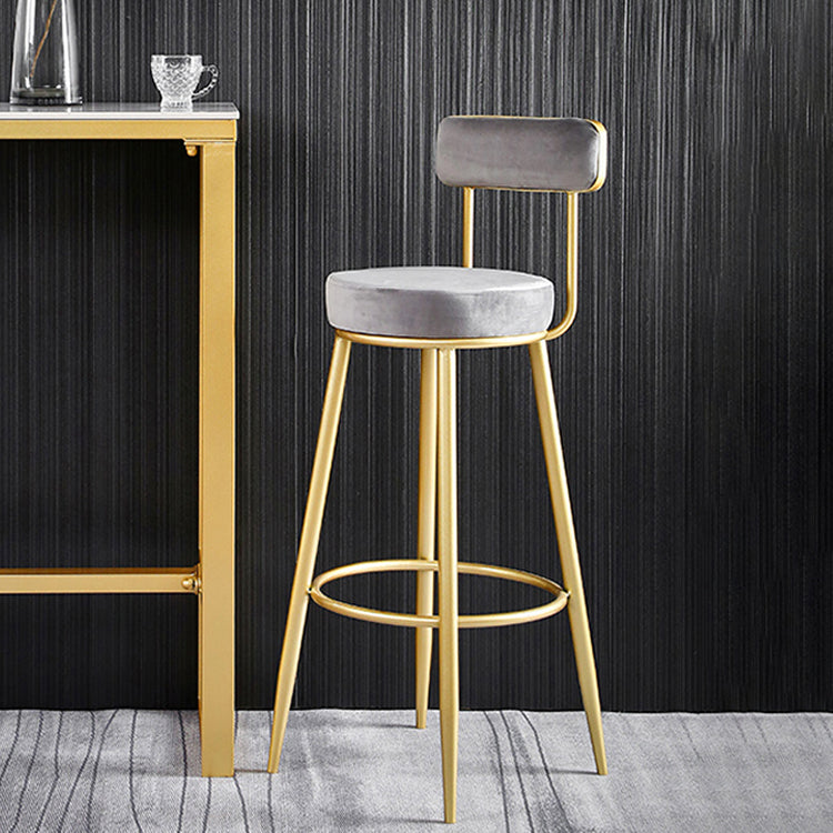 Scandinavian Round Low Back Barstools Upholstered Bar Stools