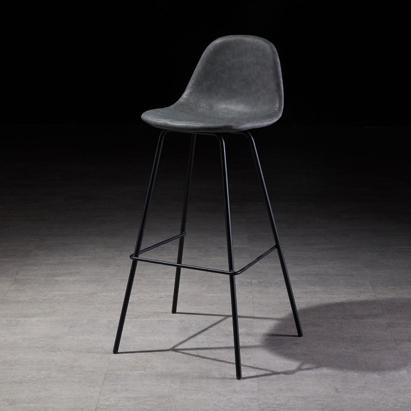 Industrial Style Square Counter Barstools for Bristol Leather Stools with Metal Legs