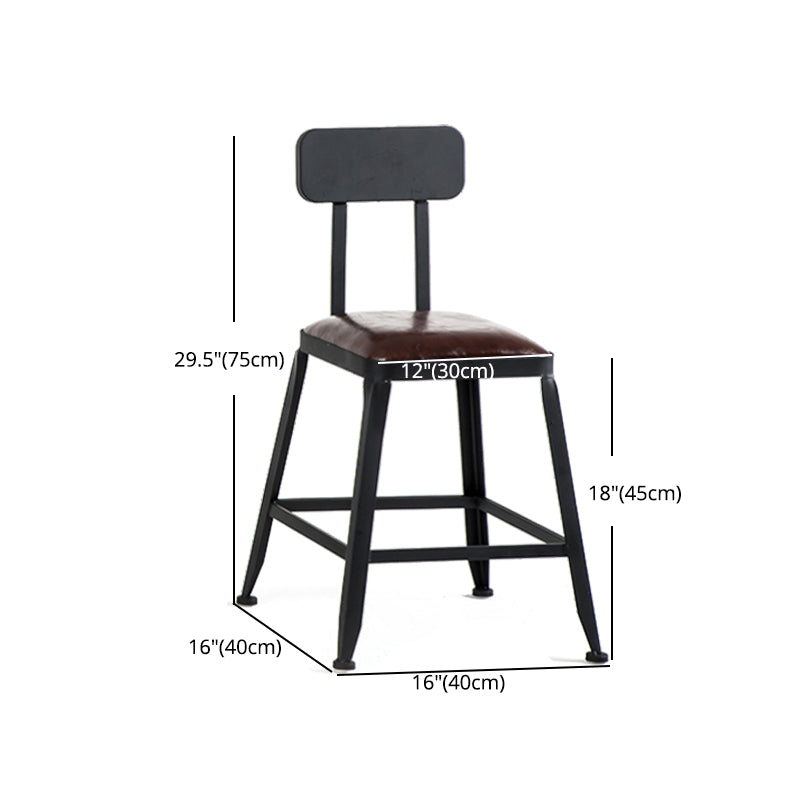 Industrial Footrest Armless Barstool Leather Stackable Coffee Shop Stool