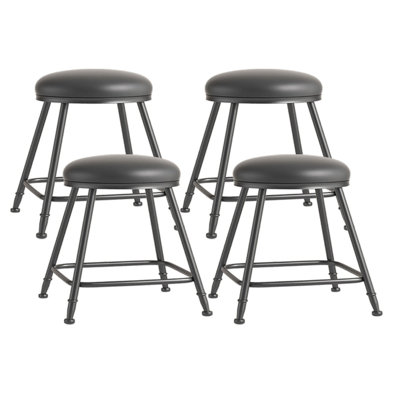 Scandinavian Backless Footrest Barstool Matte Finish Upholstered Home Stool