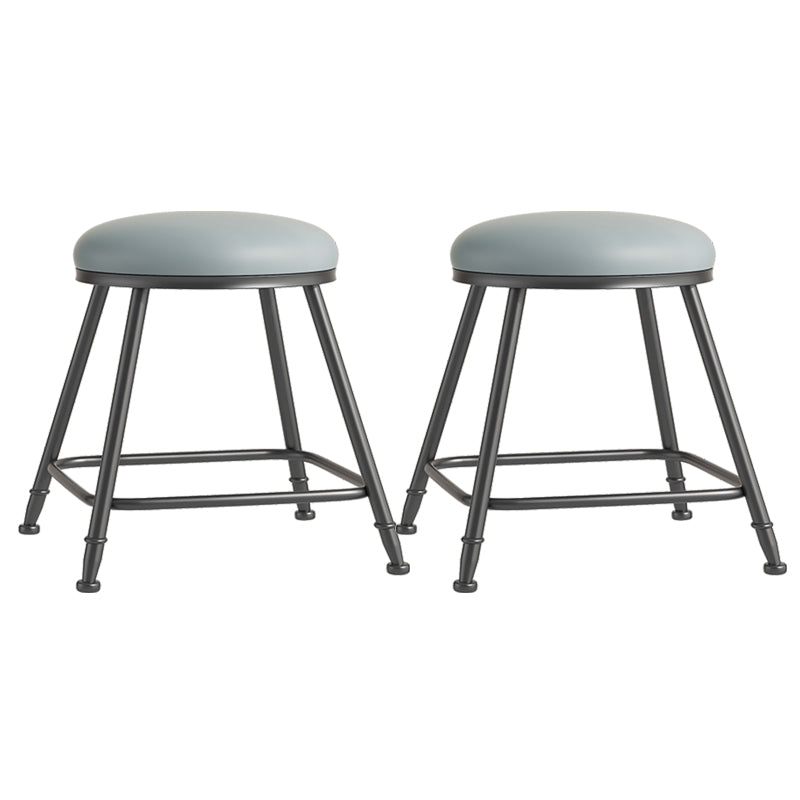Scandinavian Backless Footrest Barstool Matte Finish Upholstered Home Stool