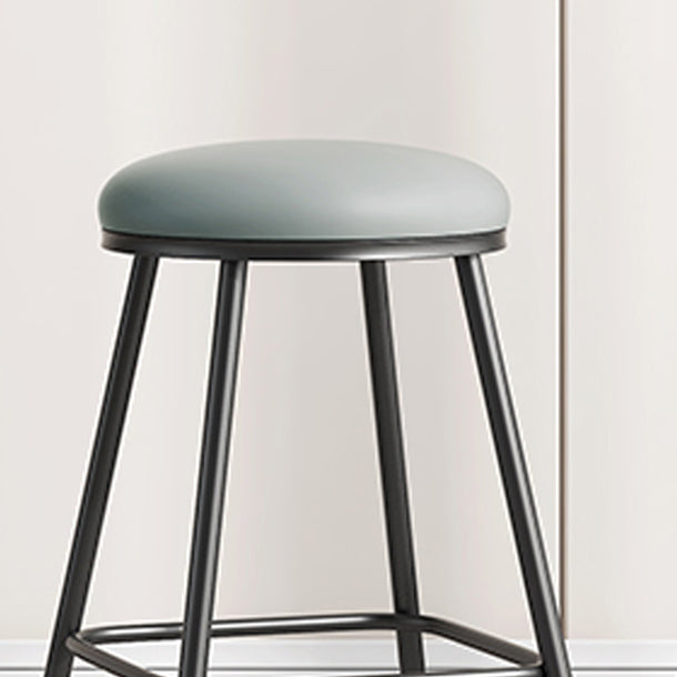 Scandinavian Backless Footrest Barstool Matte Finish Upholstered Home Stool