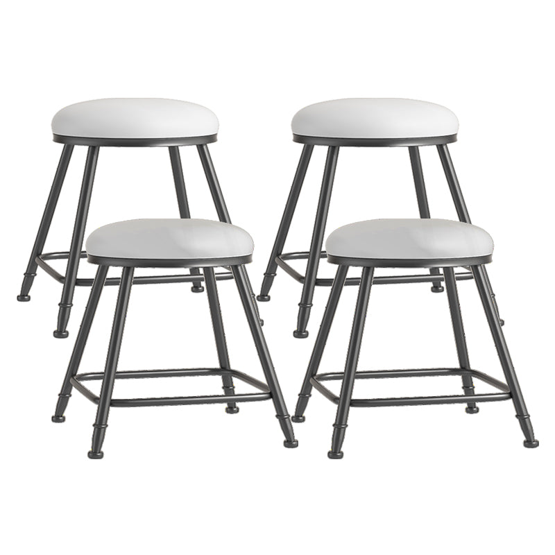 Scandinavian Backless Footrest Barstool Matte Finish Upholstered Home Stool