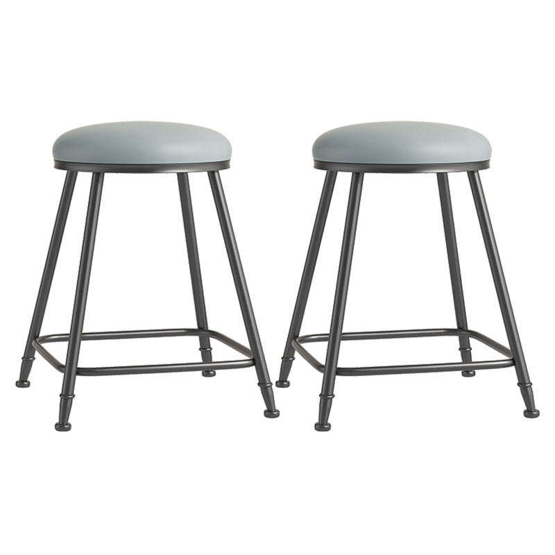 Scandinavian Backless Footrest Barstool Matte Finish Upholstered Home Stool