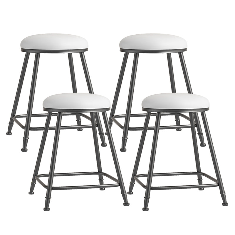 Scandinavian Backless Footrest Barstool Matte Finish Upholstered Home Stool