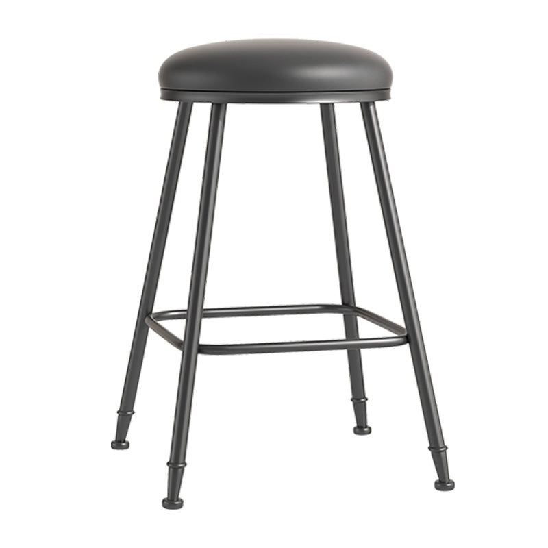 Scandinavian Backless Footrest Barstool Matte Finish Upholstered Home Stool