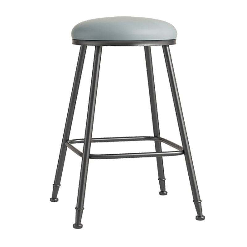 Scandinavian Backless Footrest Barstool Matte Finish Upholstered Home Stool