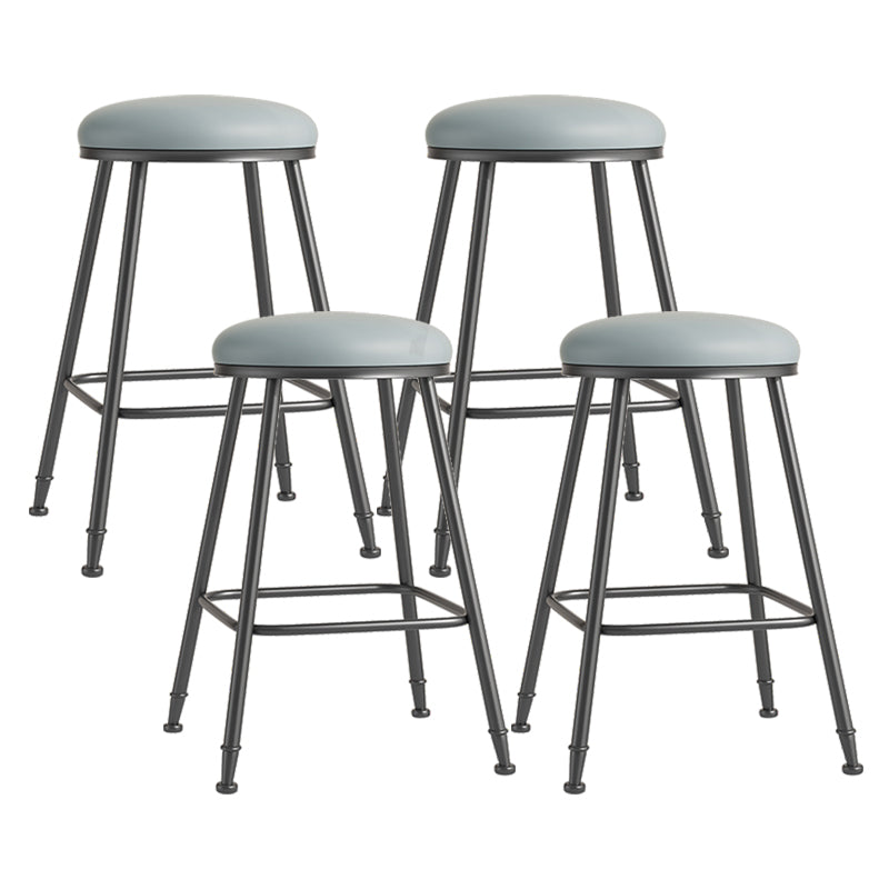 Scandinavian Backless Footrest Barstool Matte Finish Upholstered Home Stool