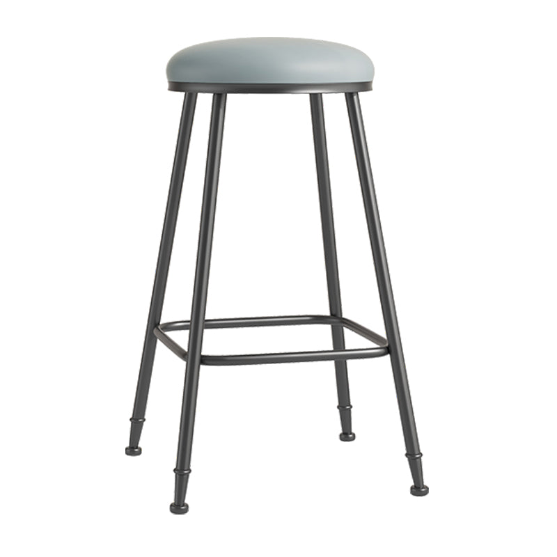 Scandinavian Backless Footrest Barstool Matte Finish Upholstered Home Stool