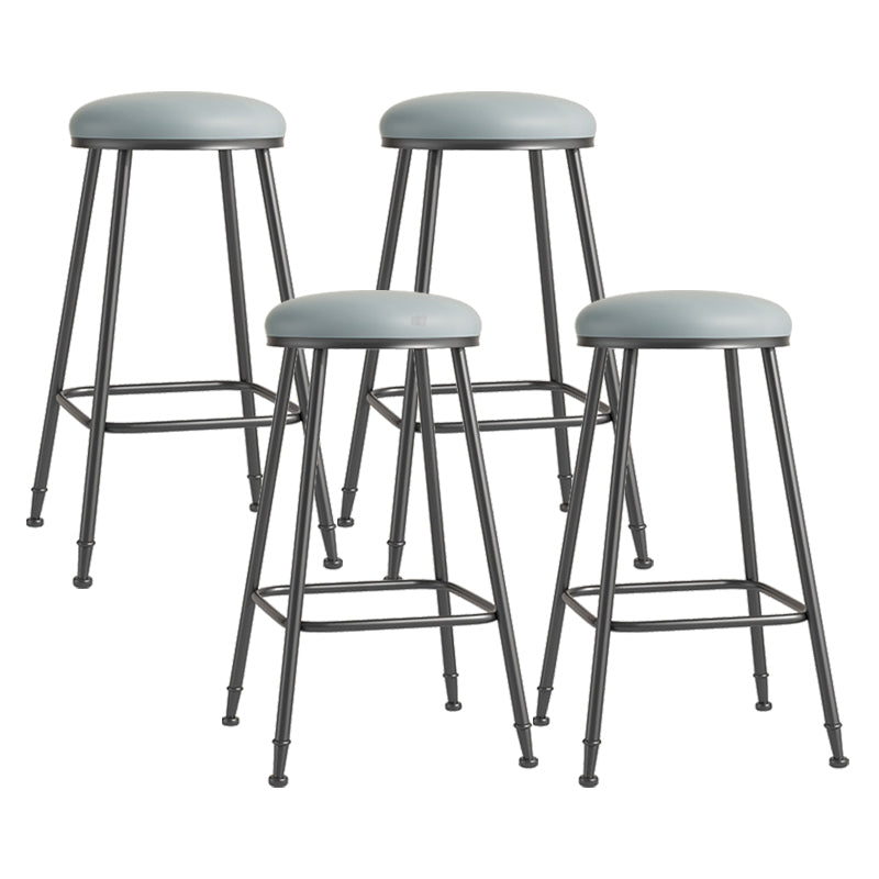 Scandinavian Backless Footrest Barstool Matte Finish Upholstered Home Stool