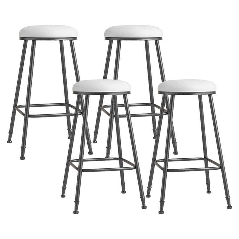 Scandinavian Backless Footrest Barstool Matte Finish Upholstered Home Stool