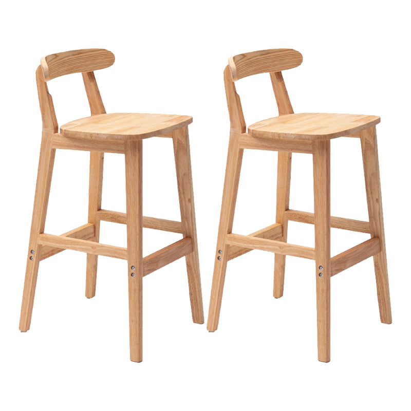Scandinavian Milk Tea Shop Upholstered Stool Matte Finish Rubberwood Footrest Barstool