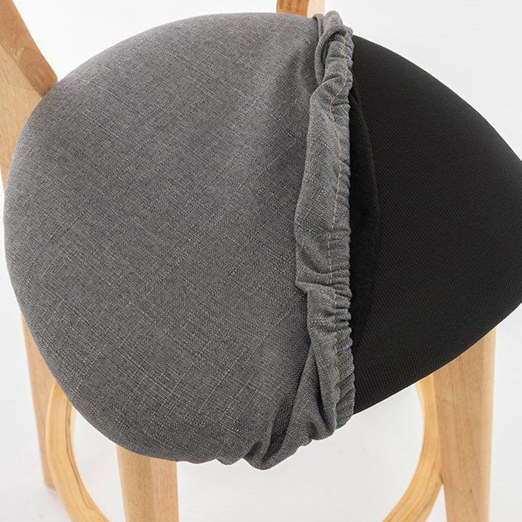 Scandinavian Rubberwood Milk Tea Shop Stool Matte Finish Upholstered Footrest Barstool