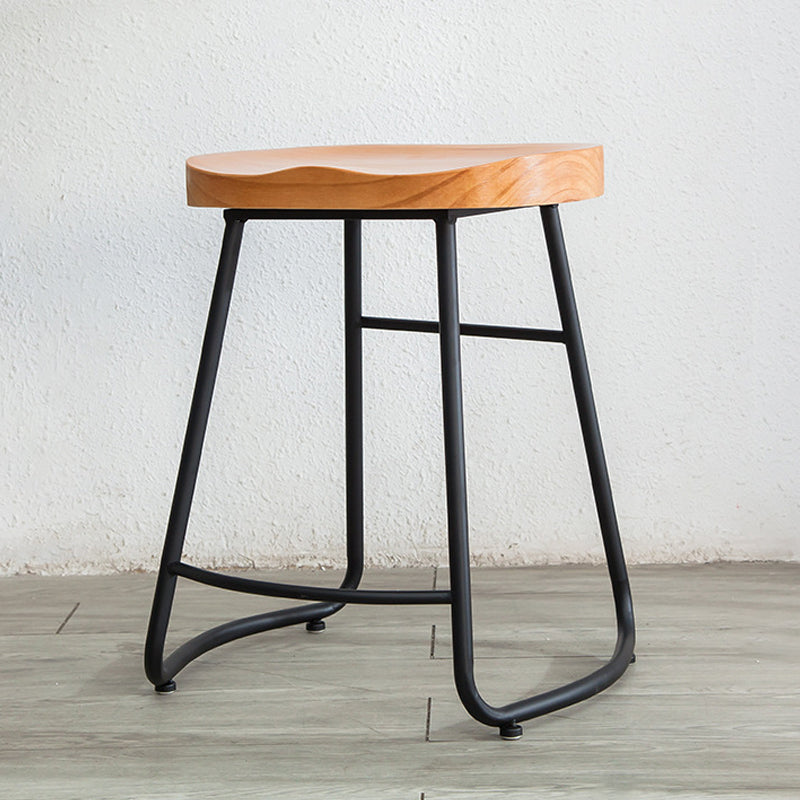 Modern Style Backless Bar-stool Saddle Seat Bar Stool with Metal Legs