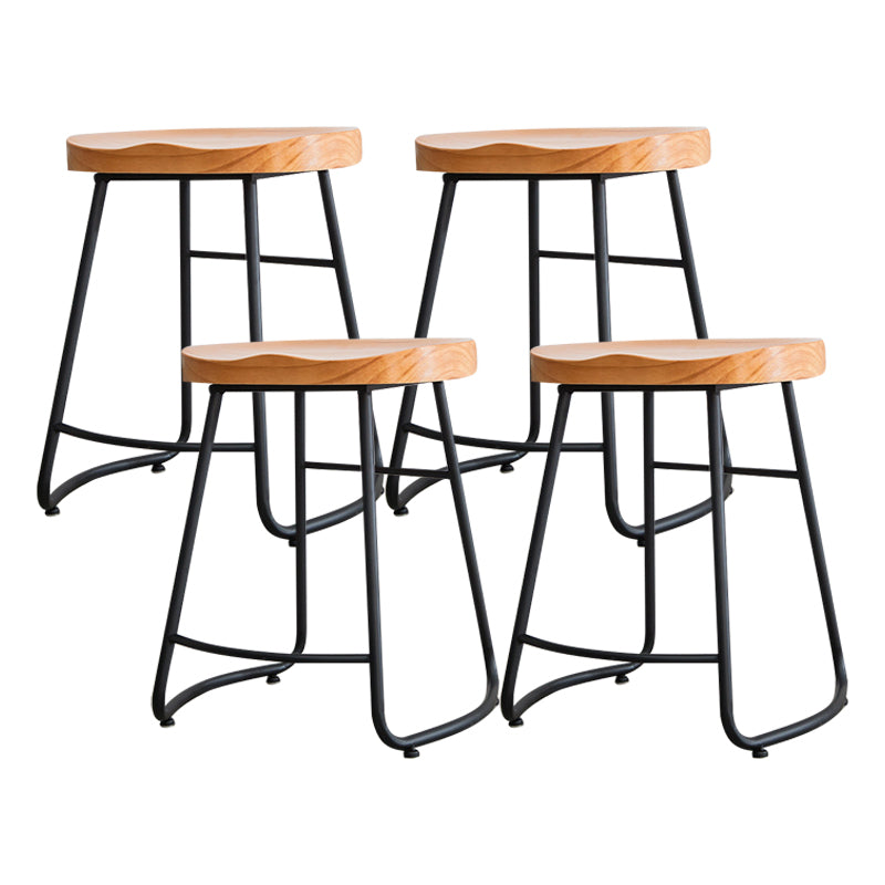 Modern Style Backless Bar-stool Saddle Seat Bar Stool with Metal Legs