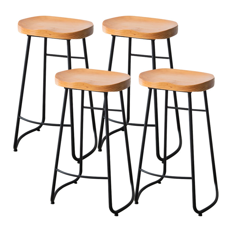 Modern Style Backless Bar-stool Saddle Seat Bar Stool with Metal Legs