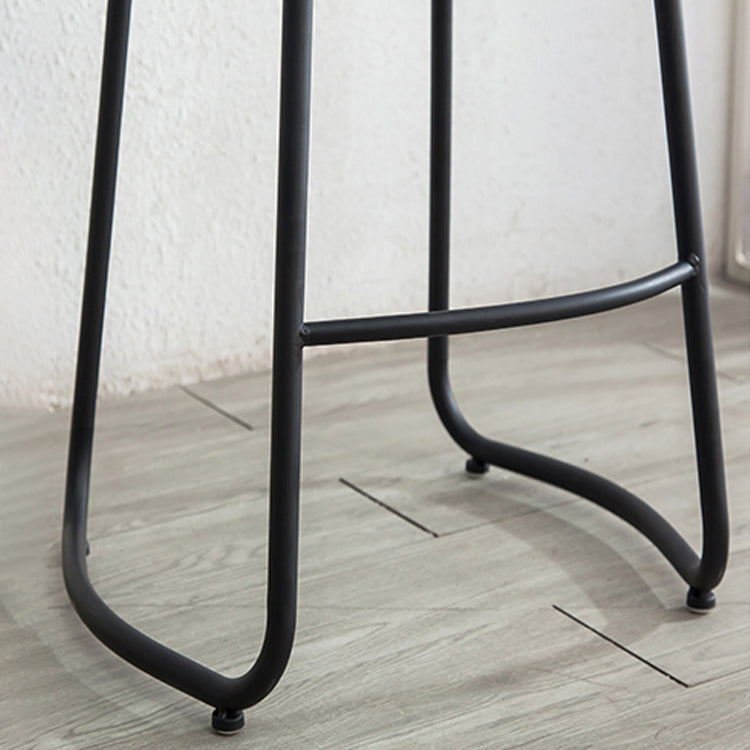 Modern Style Backless Bar-stool Saddle Seat Bar Stool with Metal Legs