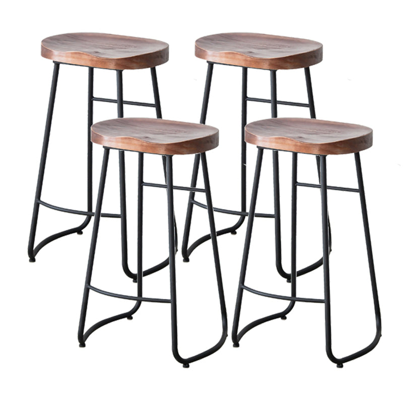 Modern Style Backless Bar-stool Saddle Seat Bar Stool with Metal Legs