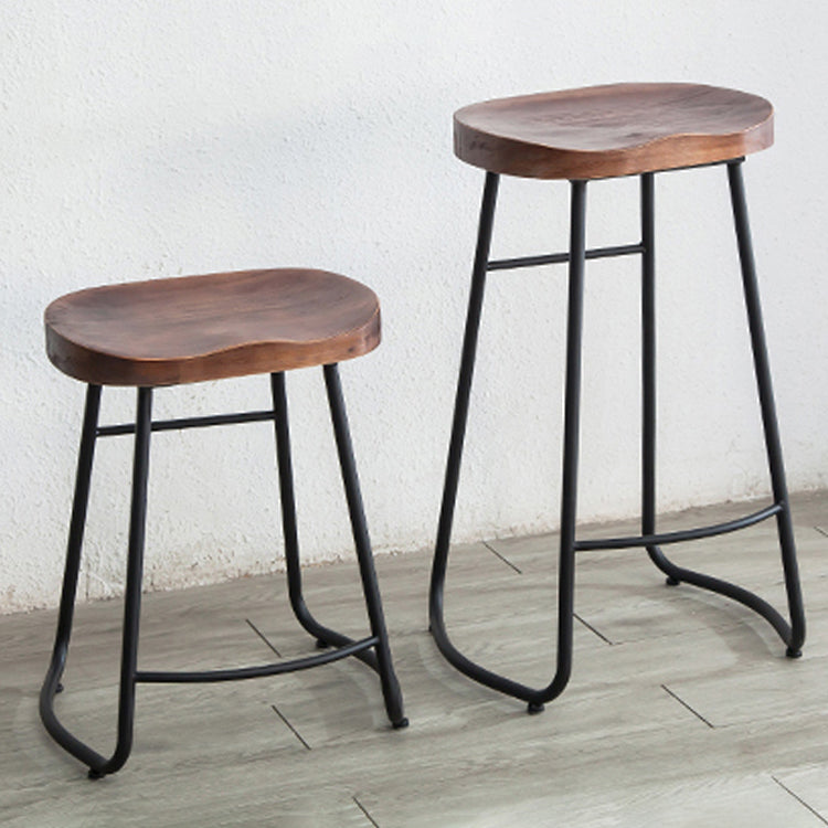 Modern Style Backless Bar-stool Saddle Seat Bar Stool with Metal Legs