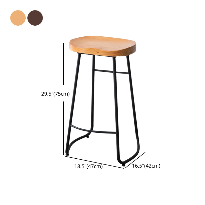 Modern Style Backless Bar-stool Saddle Seat Bar Stool with Metal Legs