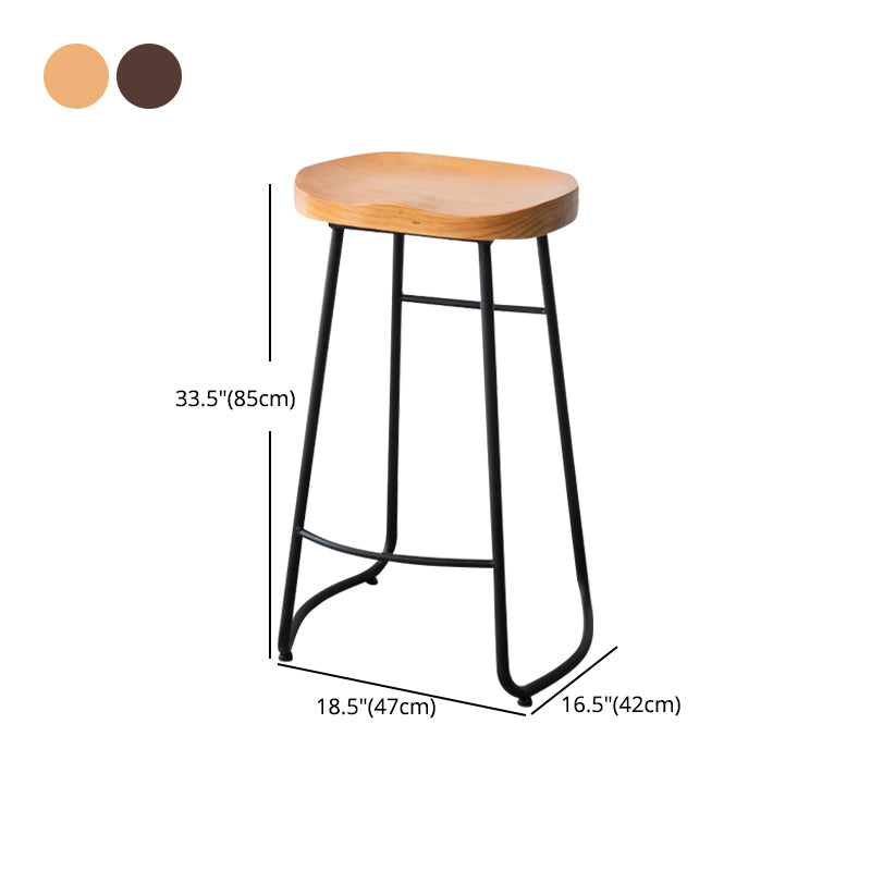 Modern Style Backless Bar-stool Saddle Seat Bar Stool with Metal Legs