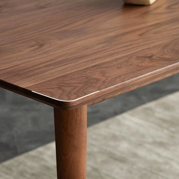 Luxury Pine Wood Table for Restaurant Rectangle Dining Table in Brown with 4 Legs