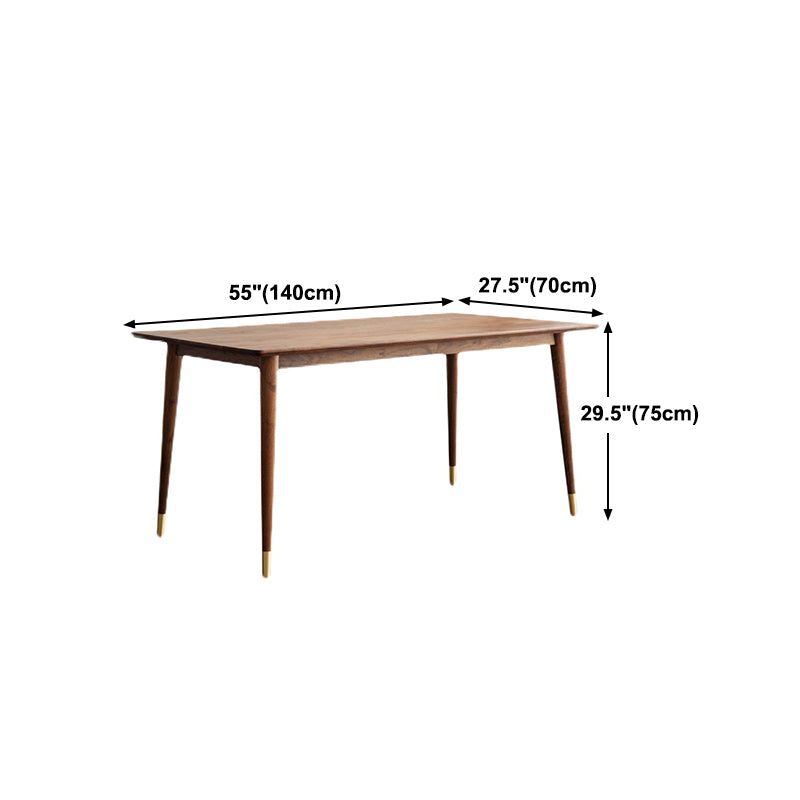 Luxury Pine Wood Table for Restaurant Rectangle Dining Table in Brown with 4 Legs