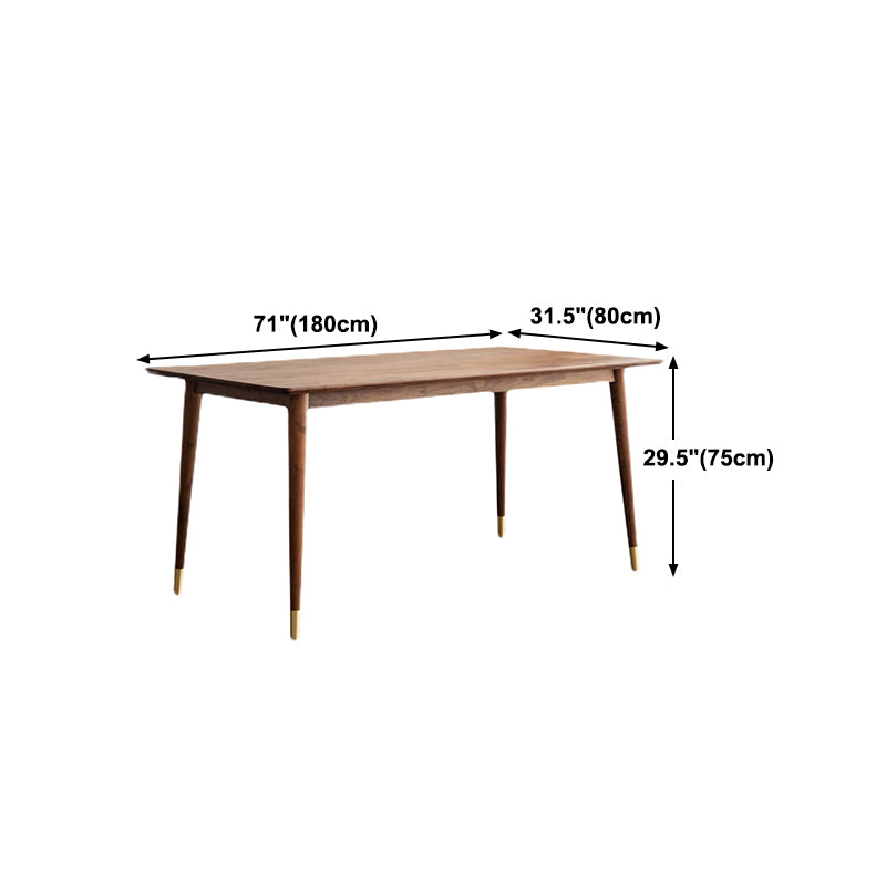 Luxury Pine Wood Table for Restaurant Rectangle Dining Table in Brown with 4 Legs