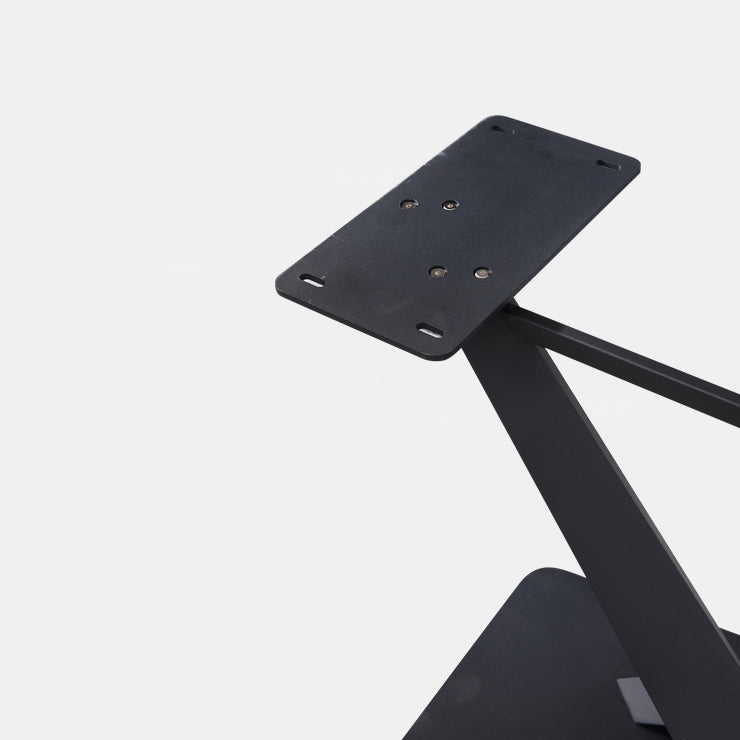 Industrial Black Table for Restaurant Rectangle Dining Table with Pedestal Base