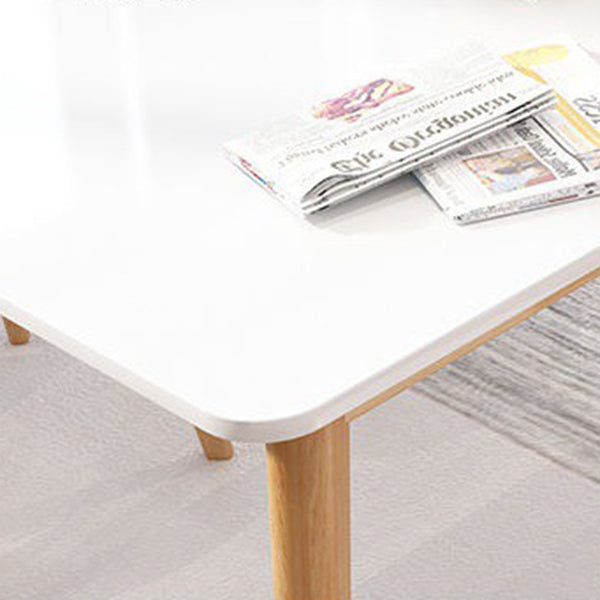 Glass Top Dining Table Modern Dining Table with 4 Solid Wood Legs